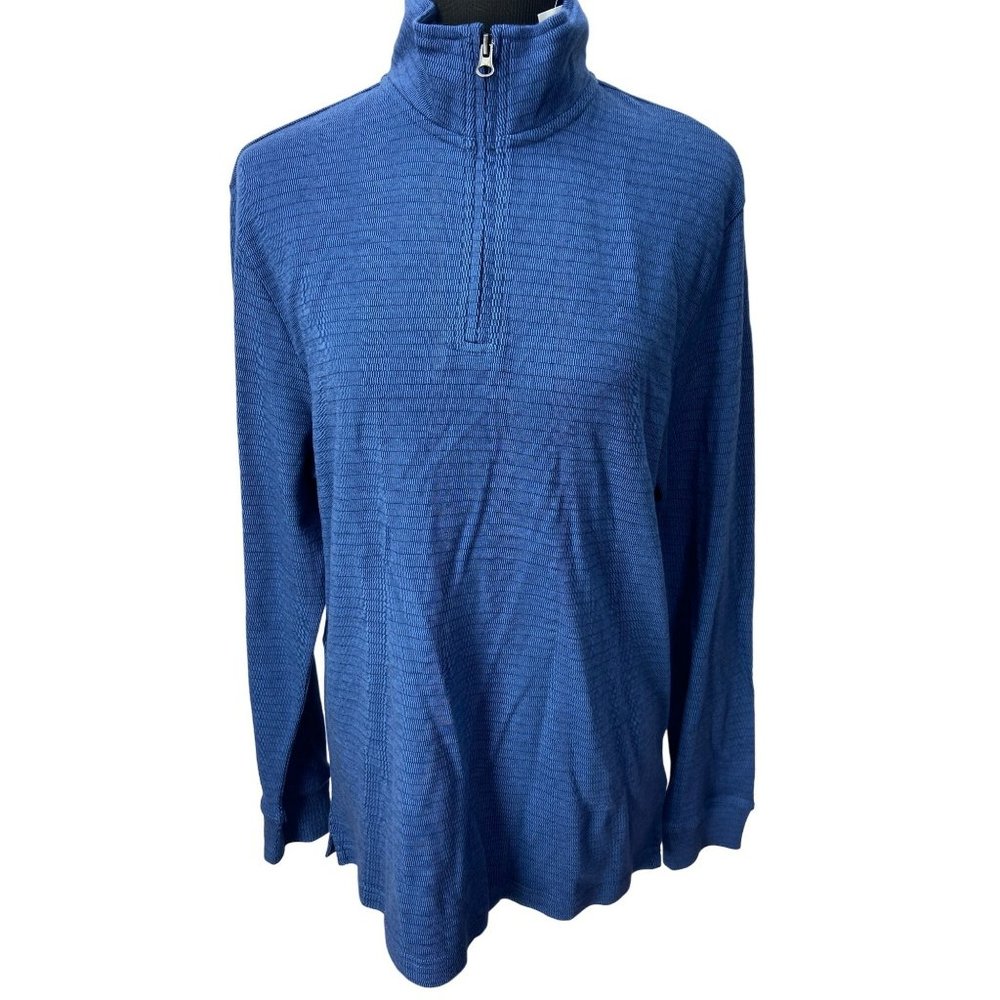 Chaps Newport Navy Blue Men’s Size Medium Pullover Zippered‎ Shirt